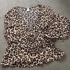 Cheetah Wrap Top